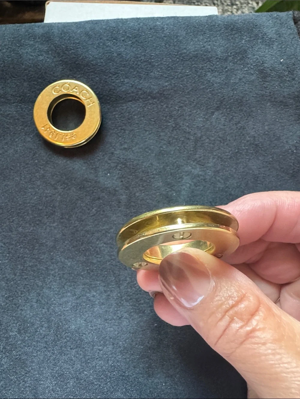 Coach Gold-Tone Round Logo Grommets (Set of 2)